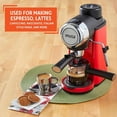 thumbnail image 6 of 4 Cup Electric Espresso Maker with Steam Wand for Cappuccino and Latte, Red, 6 of 8