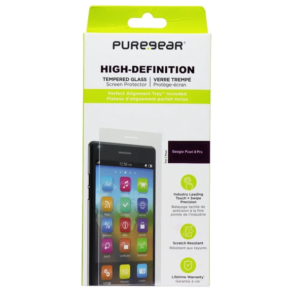 PureGear High Definition Tempered Glass Screen Protector for Google Pixel 8 Pro