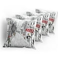 thumbnail image 5 of Ambesonne Colorful Throw Pillow Cover 4 Pack, Paris Eiffel Tower, 20", Multicolor, 5 of 7