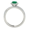 thumbnail image 4 of Aonejewelry 1.15 Ct. Ttw Diamond and Oval Shape Emerald Ring In 10k White Gold, 4 of 4
