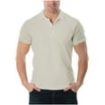 thumbnail image 1 of pstuiky camisetas de hombre, Camiseta de manga corta con cuello redondo y botones a la moda para hombre, informal, transpirable y a juego con el color camisas casuales para hombre l, 1 of 5