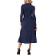 thumbnail image 3 of INSPIRAR CHIC Vestidos de Otoño para Mujeres de Manga Larga Cuello Redondo Tejido A-Line Vestido Midi Casual XL Azul Oscuro, 3 of 6