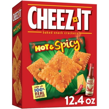 Pack of 2 - Cheez-It Cheese Crackers, Baked Snack Crackers, Lunch Snacks, Hot And Spicy, 12.4Oz Box (1 Box) Packaging May Vary