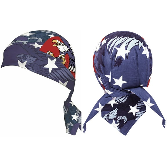 American Flag Doo Rag Patriotic Bandana Cap Stars and Stripes Red White Blue Cotton Head Wrap