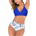 thumbnail image 2 of Hicidod Bikini Sets for Women Printed High Waisted Tummy Control Push Up Swimsuit Two Piece Beach Surfing Bathing Suit with Padded, 2 of 9