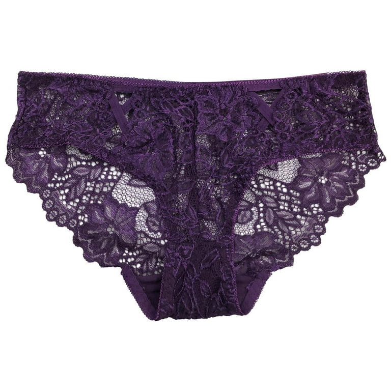 KaLI_store Underwear for Women Women's Underwear Cotton Mid Waist Stretch  Panties Soft Comfy Briefs Full Coverage Panties Purple,One Size