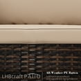 thumbnail image 2 of LHBCraft 4-Piece Patio Furniture Set Outdoor Rattan Wicker Sofa Set with Cushions & Coffee Table, Conversation Sofa Set with Tempered Glass Table Top and Storage Shelf, 2 of 6