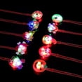 thumbnail image 2 of Monebena 12 pcs Halloween LED Necklace Bracelets Pumpkin Ghost Pirate Spider Eyeball Necklace Halloween Party Favor Light up Flashing Decoration Trick Treats Gift Bag Fillers for Women Men Family Pack, 2 of 8