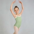 thumbnail image 2 of Afuyipoi Girls Performance Dance Leotard (3-15 Years) Summer Sleeveless Camisole Stretchy Athletic Bodysuit for Ballet Yoga and Gymnastics Practice Mint Green 3/4, 2 of 7