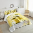 thumbnail image 3 of jejeloiu Daisy Floral Butterflies Queen Comforter Set,Kawaii Cute Flowers Blossom Bedding Sets,Yellow White Bedding Comforter Set For Girl,Luxury Bedroom Decor,3-Piece, 3 of 8