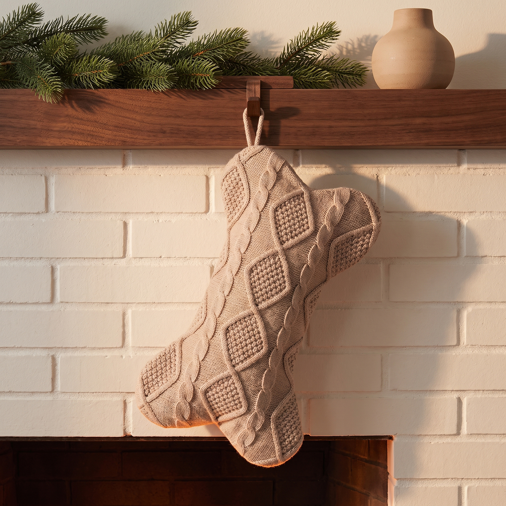 Unique Bargains Cartoon Christmas Stockings Luxury Tiered Mantel Accents Brown 17"