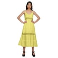 thumbnail image 1 of Moomaya V-Neck Bretelles Spaghetti Robe de Flair Sans Manches Vêtements d'Été Solide, 1 of 6