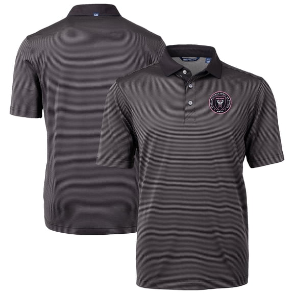 Men's-Cutter & Buck  Black Inter Miami CF Virtue Eco Pique Micro Stripe Recycled Polo