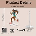 thumbnail image 2 of Rotating acrylic display features a runner accelerating in the final stretch with vibrant colors and intricate details against a white background, emphasizing her determination, 2 of 8