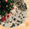 thumbnail image 5 of Coolnut 47.2" Skull Surrounded with Plants Christmas Tree Skirt, Soft Christmas Tree Mat Merry Xmas Tree Skirt Ornaments for Indoor Outdoor Farmhouse Holiday Party Decoration, 5 of 6