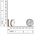 thumbnail image 2 of Gem Stone King 925 Sterling Silver Women Hoop Earrings Red Garnet (1.88 Cttw, Round Cut, 3/7 inch Diameter), 2 of 4