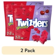 (2 pack) TWIZZLERS Ghosts Cherry Flavored Chewy, Halloween Candy Bag, 7.1 oz