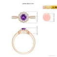 thumbnail image 5 of ANGARA Natural 0.45 Ct. Amethyst with Diamond Halo Ring in 14K Rose Gold for Women (Ring Size: 7), 5 of 9