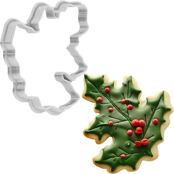 Christmas Holly Cookie Cutter 4 Inch Made in USA by WONDERTORY
