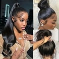 thumbnail image 5 of 250 Density 360 Full Lace Frontal Wig Human Hair with Drawstring Straight Hidden Strap Pre Plucked, 5 of 7