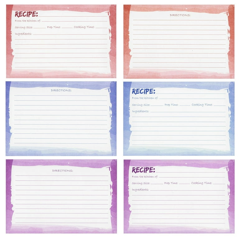 What's Cooking Double-Sided Recipe Cards 4X6 16/Pkg- - 792436591435