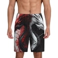 thumbnail image 1 of Balery Cool Black And White Dragon Pantalones cortos de pijama de punto de algodón para hombre con cinturilla y bolsillos-X-Large, 1 of 6