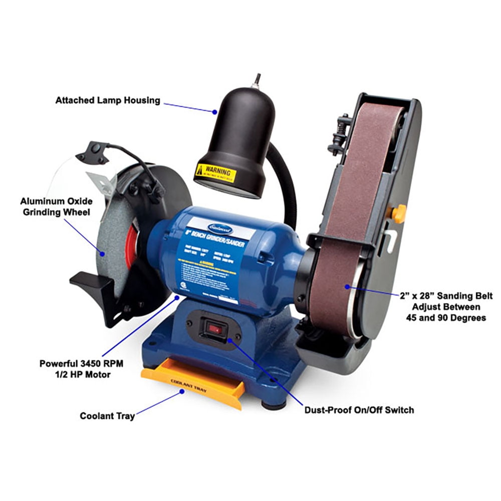 Eastwood 1/2HP 8in Combination Bench Grinder and Belt Sander