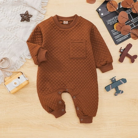 

Hunpta Newborn Infant Baby Girls Boys Autumn Solid Long Sleeve Romper Jumpsuit Clothes
