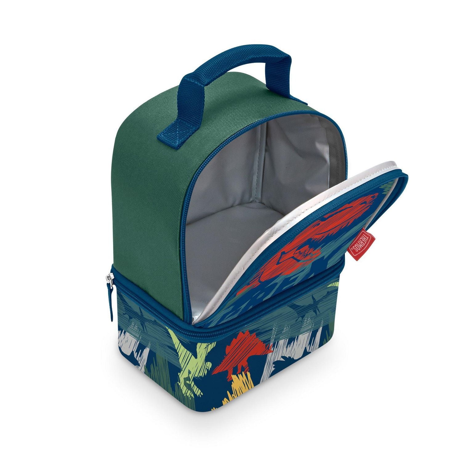 Thermos Dual Compartment Lunch Bag with Liner, Dino
