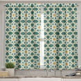 thumbnail image 2 of Ambesonne Teal Valance & Curtain, Moroccan Star Ornament, 55"x45", Teal Marigold, 2 of 6