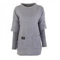 thumbnail image 1 of New Long Solid Pullover Sweatshirt Women Autumn Three Quarter Sleeve O-Neck Korean Two Pocket Plus Size Sweatshirts, 1 of 6