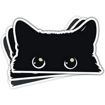 (3Pcs) Peeking Sneaky Cat Sticker, Cute Black Cat Meme Sticker Car Decal Bumper Stickers, Kitty Vinyl Stickers - Stickers for Laptop Water Bottle Phone Car Window Helmet 3 Inches