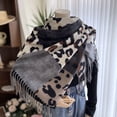 thumbnail image 2 of SUXIAN Women's Winter Scarf Leopard Print Imitation Wool with Fringe Grey_#2 One Size, 2 of 7