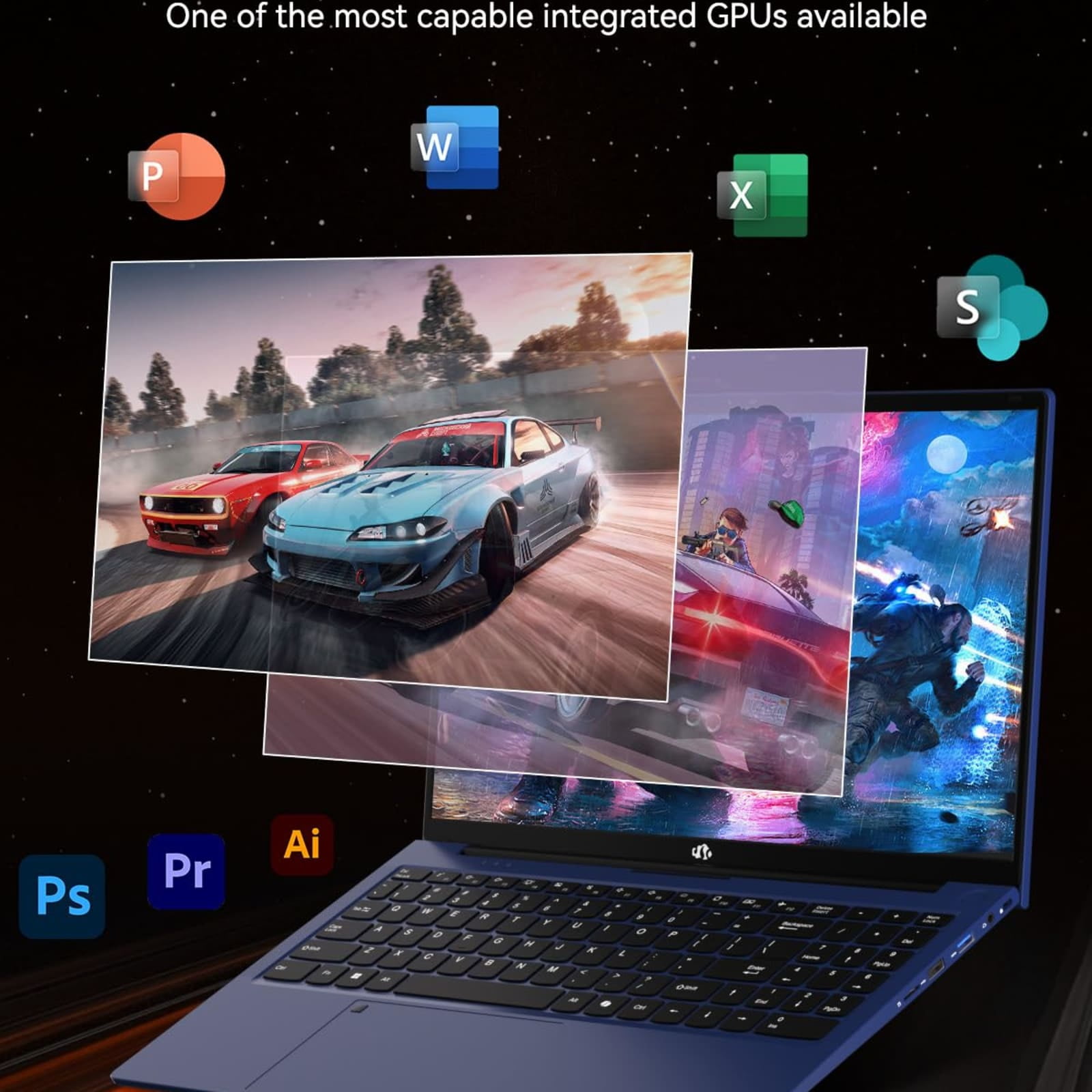 15.6" Light-Gaming-Laptop, 8 Cores AMD Ryzen 7 Pro 6850U 32GB LPDDR5 RAM 1TB SSD (Beat i7-1360P Up to 4.7GHz) AMD Radeon 680M GPU IPS FHD Computer with 100W Type-C Backlit Keyboard Fingerprint
