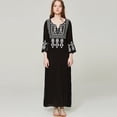 thumbnail image 5 of Vestidos largos bohemios TEELYNN 2018, vestidos étnicos con bordados florales de rayón, vestidos elegantes con escote en V y aberturas laterales, vestidos casuales hippies para mujer, 5 of 5