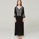 thumbnail image 5 of TEELYNN 2018, vestidos largos bohemios, vestidos étnicos con bordados florales de rayón, elegantes vestidos casuales hippies con escote en V y abertura lateral para mujeres, 5 of 5