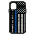 thumbnail image 1 of DistinctInk Custom SKIN / DECAL compatible with OtterBox Defender for iPhone 11 Pro (5.8" Screen) - Thin Blue Line US Flag "United We Stand" - Show Your Support for First Responders, 1 of 5