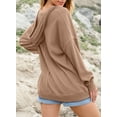 thumbnail image 6 of DOKOTOO Women's Hoodies Oversized Sweatshirt Long Sleeve V Neck Drawstring Waffle Knit Tops S-2XL, 6 of 10