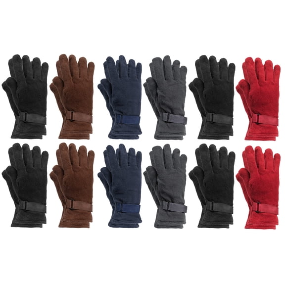 Yacht & Smith Value Pack of Unisex Warm Winter Fleece Gloves, Many Colors, Mens Womens, One Size
