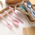 thumbnail image 3 of Kripyery 3Pcs Portable Tableware Set Eco-Friendly Chopsticks Spoon Fork Plastic Cutlery with Box for Students Office Workers, 3 of 8