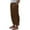 2-5-Brown, variant on SELONE Pull on Dress Pants for Women Plus Size Brown Lounge Pants with Pockets Cotton Linen Elastic Waist Cropped Trouser Loose Beach Pants Drawstring Solid with Buttons S Tall Summer Clothes
