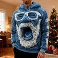 thumbnail image 2 of Men's Christmas Flannel Hooded Sweatshirt Winter Warm Lined Pullover Casual Streetwear Top With Front Pocket Blue S, 2 of 5