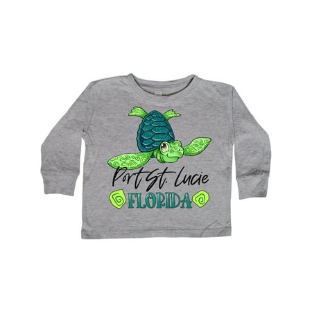 

Inktastic Port St. Lucie Florida Happy Sea Turtle Gift Toddler Boy or Toddler Girl Long Sleeve T-Shirt