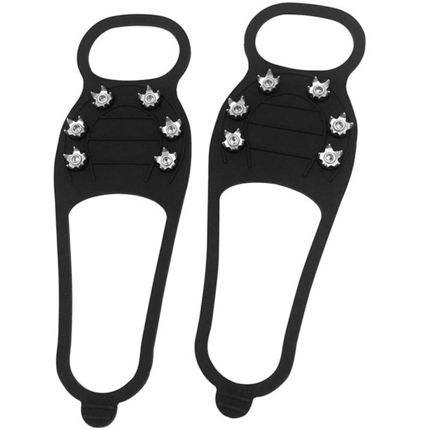 Zapatos Antideslizantes Pinza De Hielo Tacos De Hielo De 6 Dientes Empuñaduras De Nieve Tacos De Tracción Para Caminar Para Botas Zapatos Senderismo Pesca Caminar Montañismo Guardurnaity OD014864-02