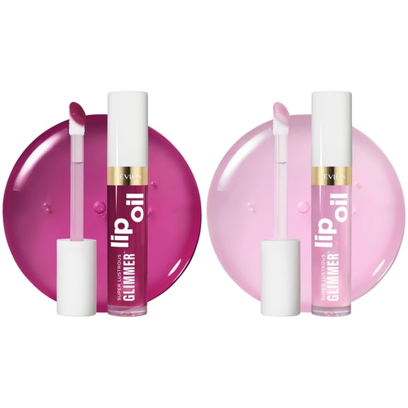 Revlon Super Lustrous Glimmer Nourishing Lip Oil, Plum Pop 006 & Vio-lit 005, Pack of 2