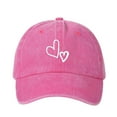 thumbnail image 2 of Uaswgudfs Cute Double Heart Washed Baseball Cap - Adjustable Sun Protection Casual Outdoor Hat for Women & Men, Fashion Trendy Daily Wear Cap, 2 of 2