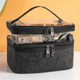 thumbnail image 5 of Toiletry Bag Double Layer Black Cosmetic Bag Transparent Large Travel Makeup Bag Organizer Toiletry Bag for Men & Women, Premium Quality Toiletry Bags, 5 of 5