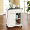 thumbnail image 6 of Bowery Hill Traditional Wood Kitchen Cart with Granite Top in White/Black, 6 of 7