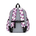 thumbnail image 3 of Butterfly and Floral Purple Pattern Cute School Backpack with Padded Back and Adjustable Shoulder Straps 13.4"x11"x4.7", 3 of 5