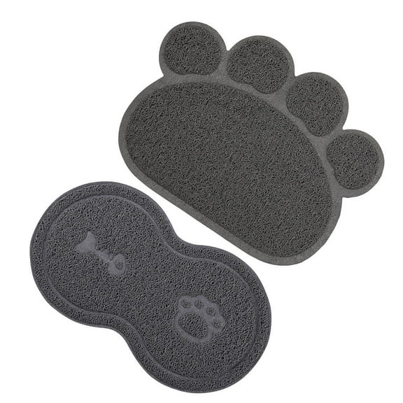 WASHWEPE Dog Drinking Mat Grey 2Pcs 15.4X11.8X0.3In